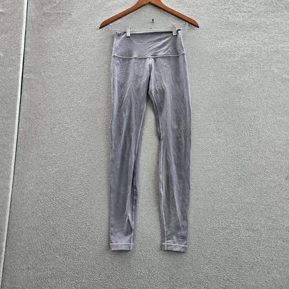 Lululemon Women Activewear Pants 4 Gray Leggings Yoga Slim Mid‎ Rise 28" Inseam
